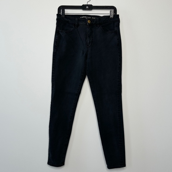 AMERICAN EAGLE Black Super Stretch Hi-Rise Jeggings - Picture 1 of 9